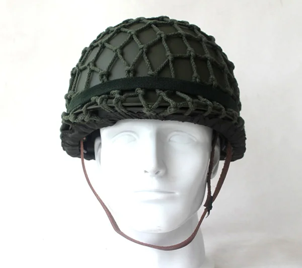 Military WWII US Army M1 Double-deck Green Helmet W Net &Cat Eyes Replica 　