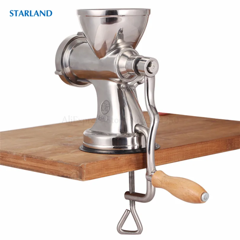 Stainless Steel Manual Meat Grinder Fishes Chicken Duck Mincer Sausage Stuffer with Hand Crank Suction Cup Base+Clamp Holder