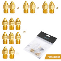 Original CRELITY 3D 14PCS 0.3 0.4 0.5 0.6 0.8 1.0MM MK Brass Nozzle For CREALITY CR 6 SE/Ender-3 V2 3D Printer Hotend Kit