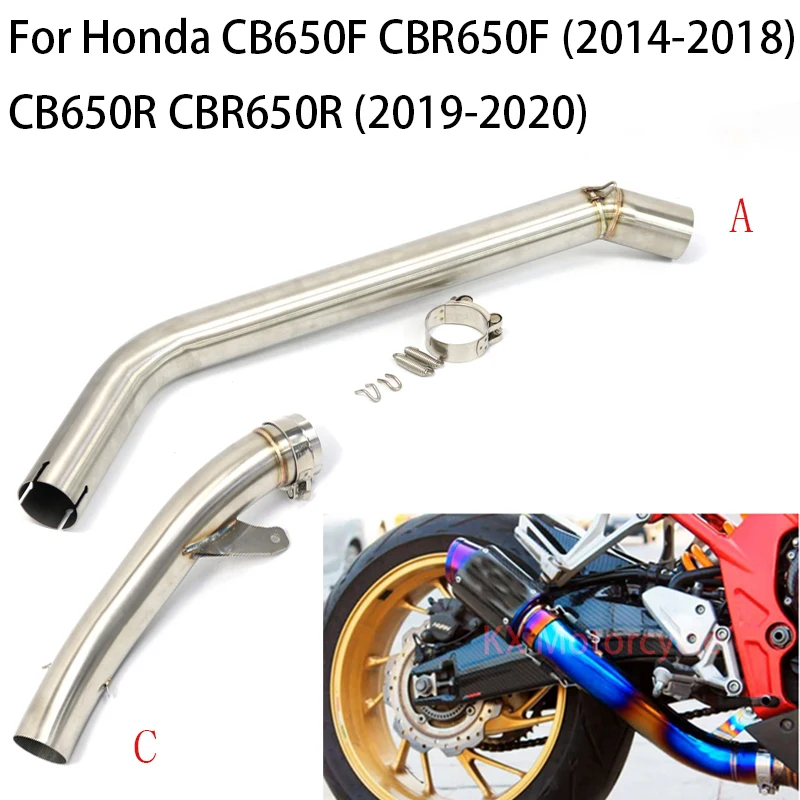 

Motorcycle Exhaust Middle Mid Link Pipe Muffler section For Honda CB650F CBR650F 2014-2018 /CB650R CBR650R 2019-2020