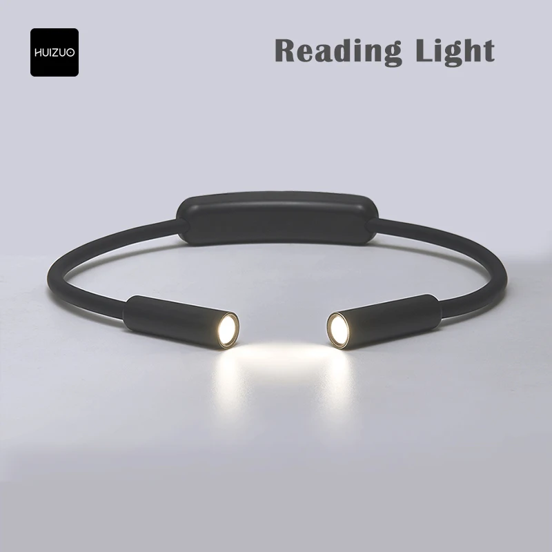 HUIZUO LED Wearable Reading Light Neck Hung Light Adjustable Angle USB Rechargeable Night Reading Lamp 2 Level Brightness