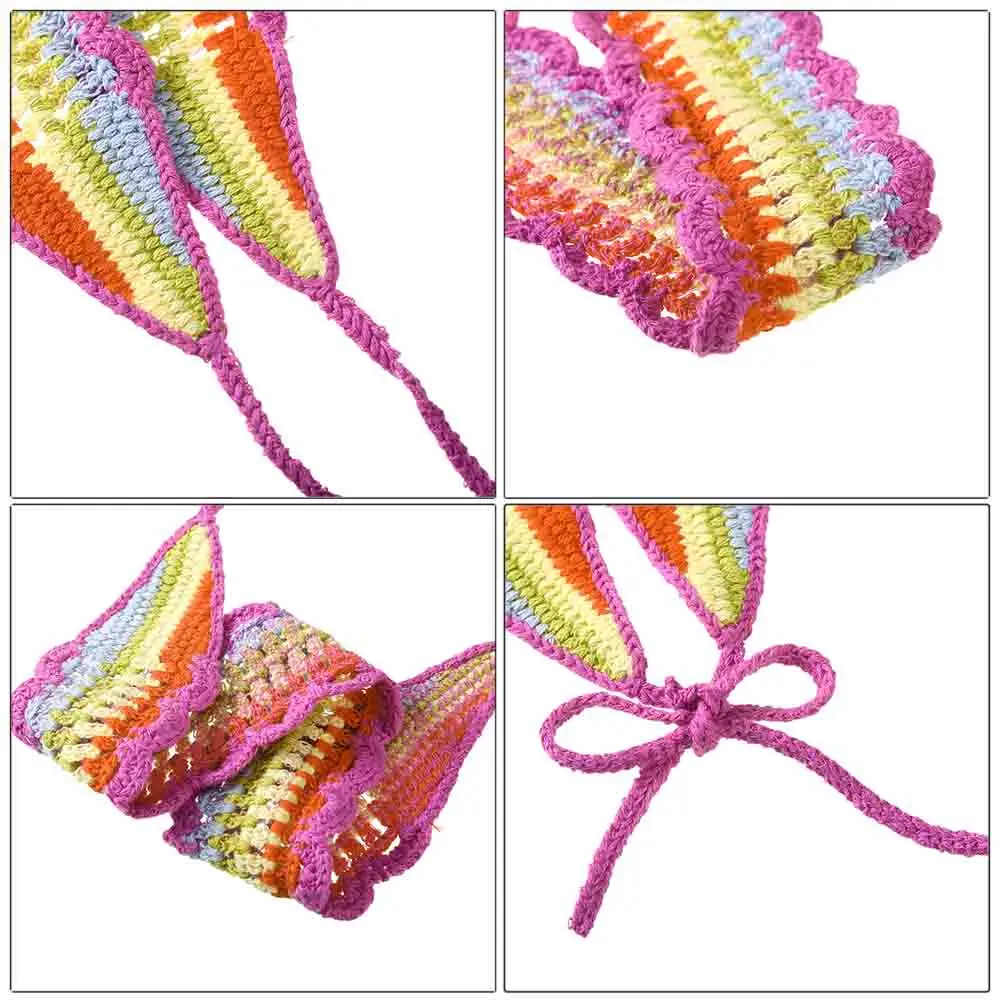 Haimeikang nova faixa de cabelo de crochê mulheres cachecol cor sólida de tricô headbands bandanas largas hairbands elásticos acessórios de moda