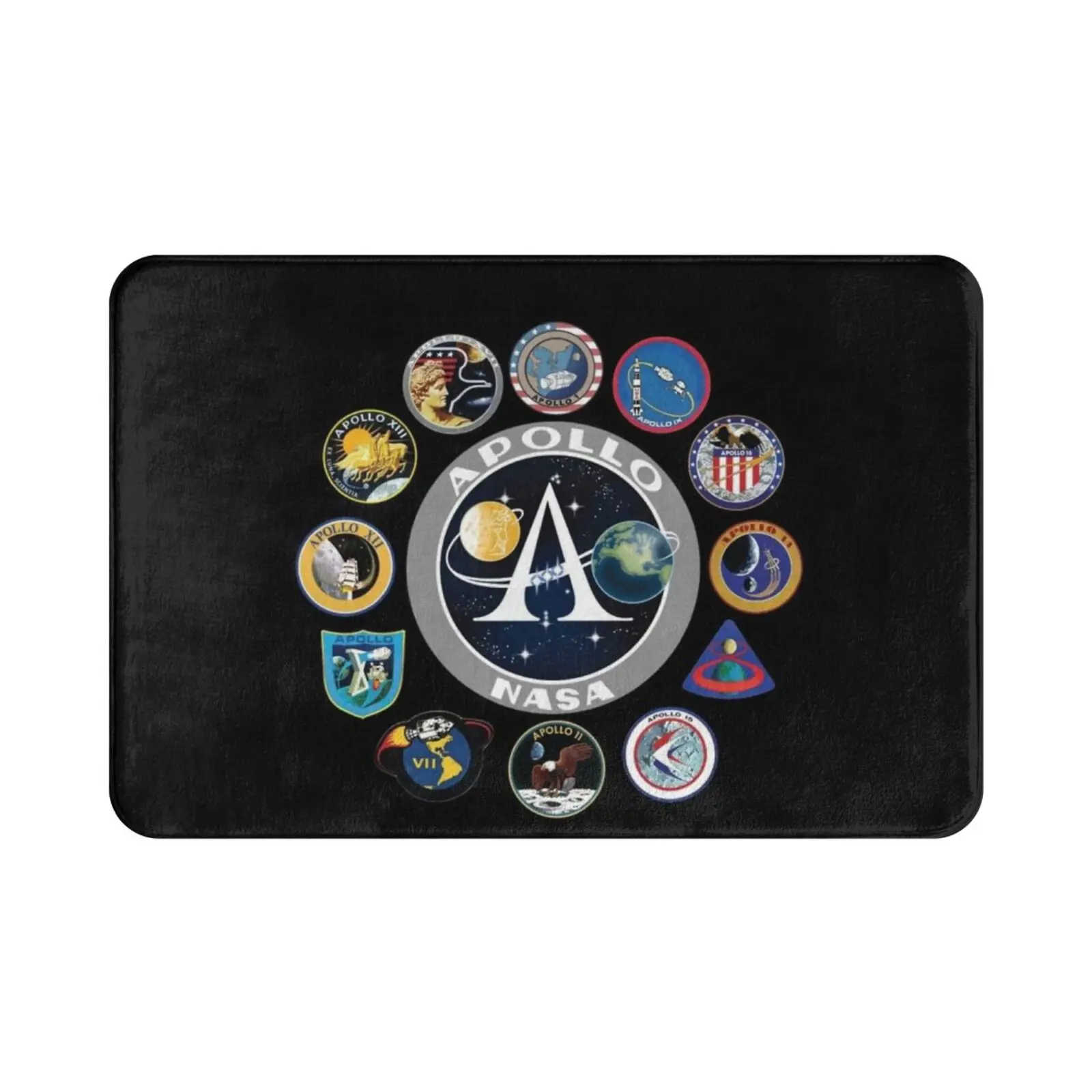 Apollo Missions Patch Badge-Program Carpet Mat Rug Cushion Soft Non-Slip Patch Apollo Apollo Mission Crew Patch Apollo