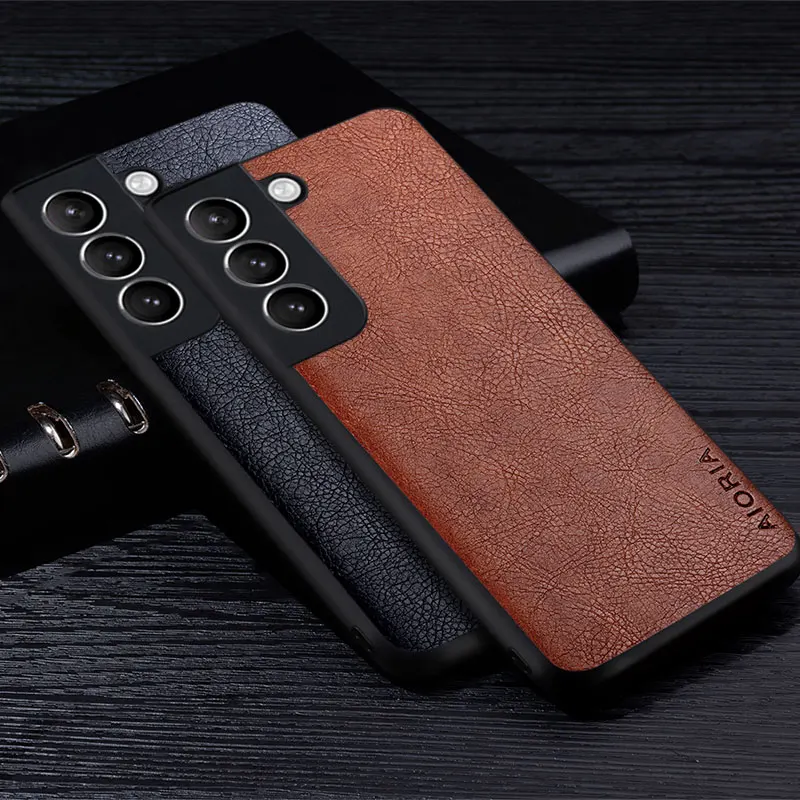 Leather Case For Samsung Galaxy S21 Ultra Plus 5G Business Style Retro Litchi Pattern Back Cover for samsung s21 plus ultra case