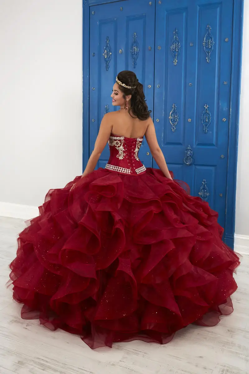 CloverBridal 2021 Schatz Organza Rüschen quinceañera de 15 Cinderella Geburtstag Lila Quinceanera Kleider WQ9803