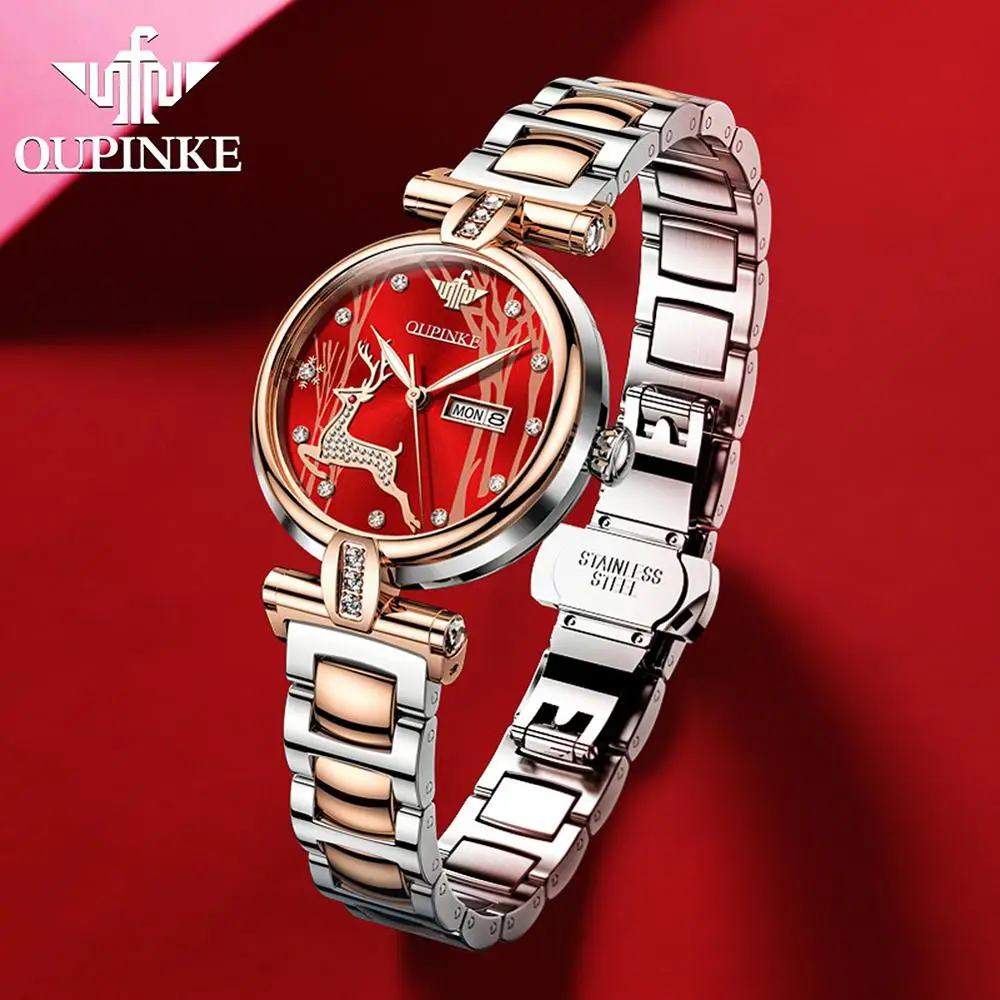 OUPINKE Luxury Automatic Mechanical Watches for Women Waterproof Bracelet Watches Set Ladies Wristwatches Reloje Para Mujer 3180