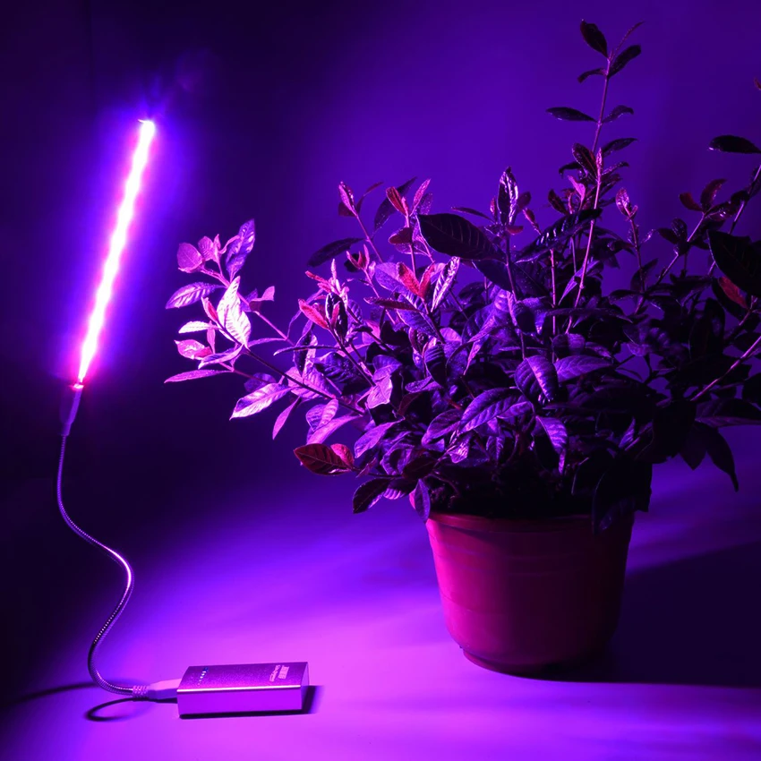 Luci per piante a LED a spettro completo, USB, rosso, blu, 2,5 W, 5 V, luci per coltivazione, piante da interno, semina, verdura e flower фитолам