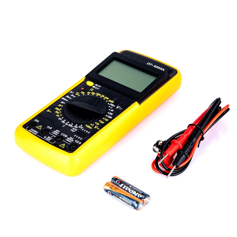 Digital Multimeter Tester Professional Automotive Multimeter DT9205A Handheld Ohm Capacitance AC DC Voltage Tester for Beginner