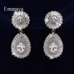 Emmaya New Fashion White Earring Waterdrop Shape With High Quality Zirconia For Women Elegant Jewelry In Banquet Fancy Dress-up