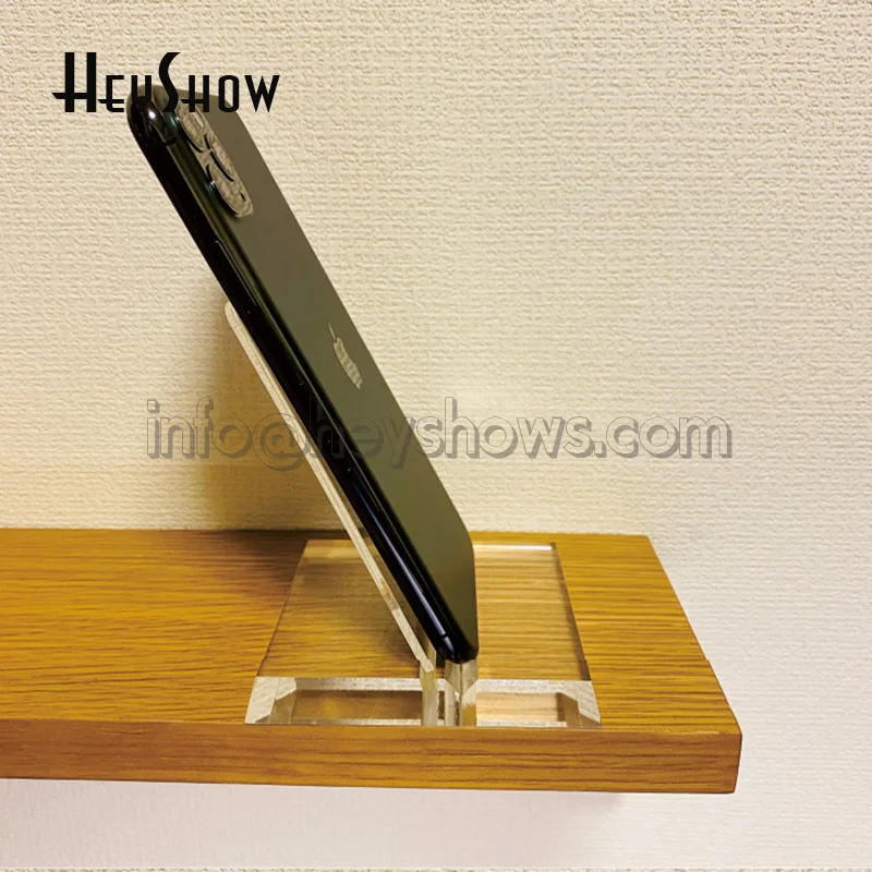 Universal Acrylic Phone Stand, Transparent Phone Holder Base, Mobile Power Support, Handheld Display,Stable for Retail Store