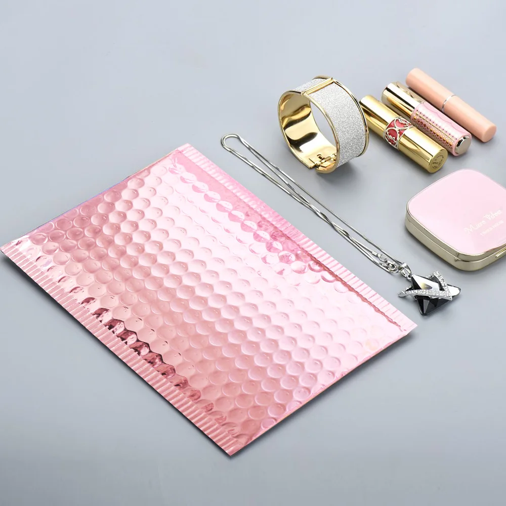 10pcs 15x20+4cm Rose Gold Bubble Envelop/Rose Gold Foil Bubble Mailer for Gift Packaging & Wedding Favor Bag&Mailing Envelopes