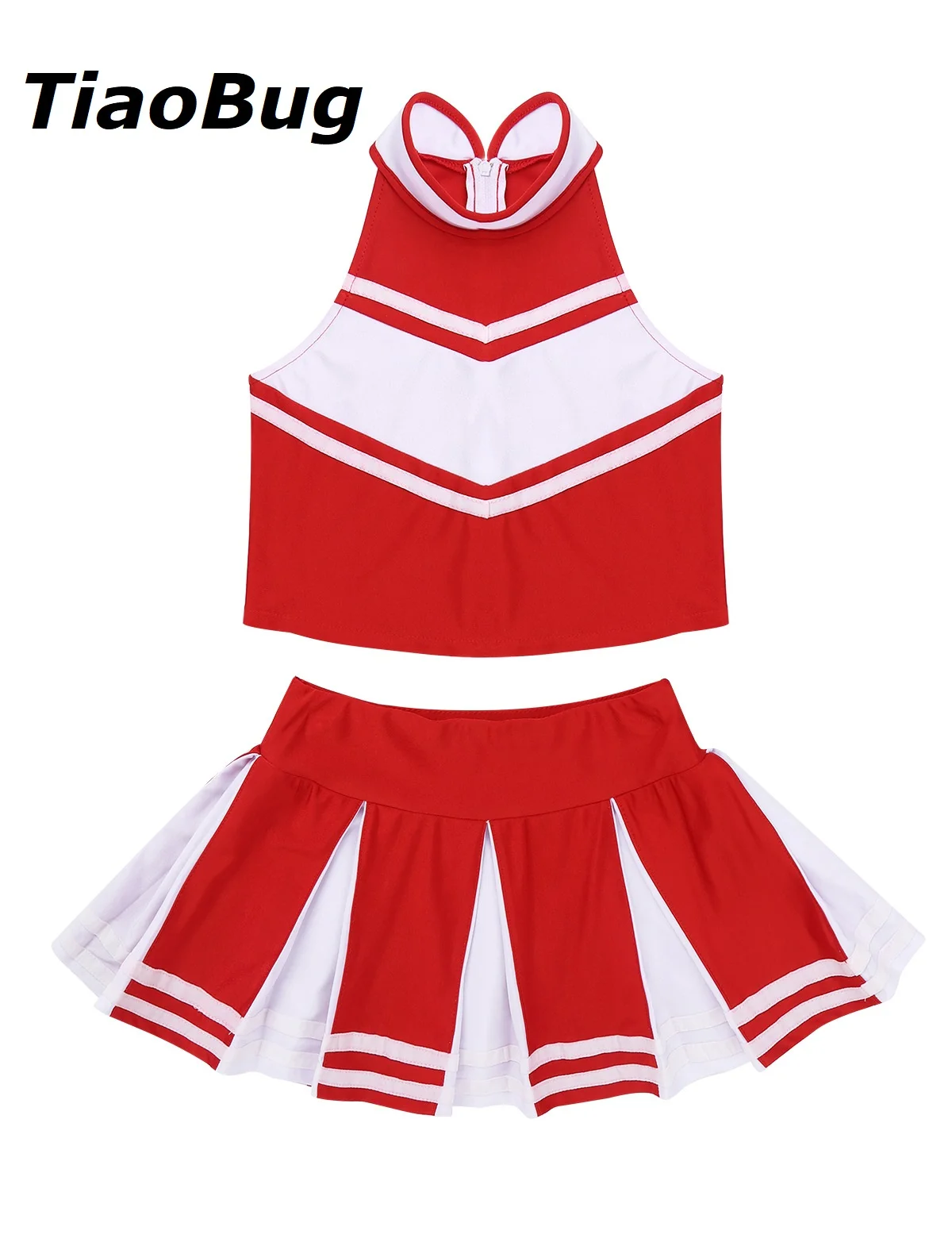 

Kids Girls Cheerleading Costumes Outfit girls dance clothes Sleeveless Tops With Pleated Skirt Set For School Stage Performance