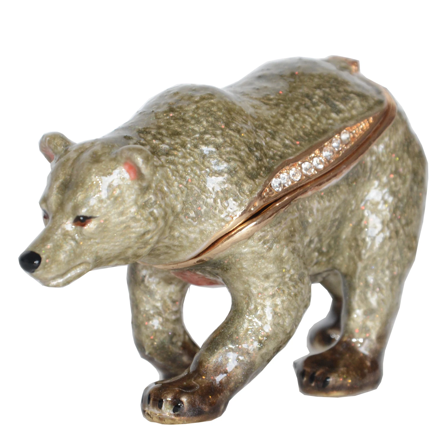 Bear Trinket Box, Grizzly Jewelry Organizer, Ring Necklace Holder, Animal Figures, Creative Gifts