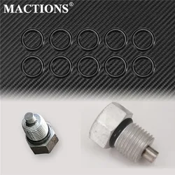 10Pcs Motorcycle Engine Transmission Twin Cam Oil Drain Plug 1105 Sealing O-Ring Black For Harley Touring Sportster Dyna Softail