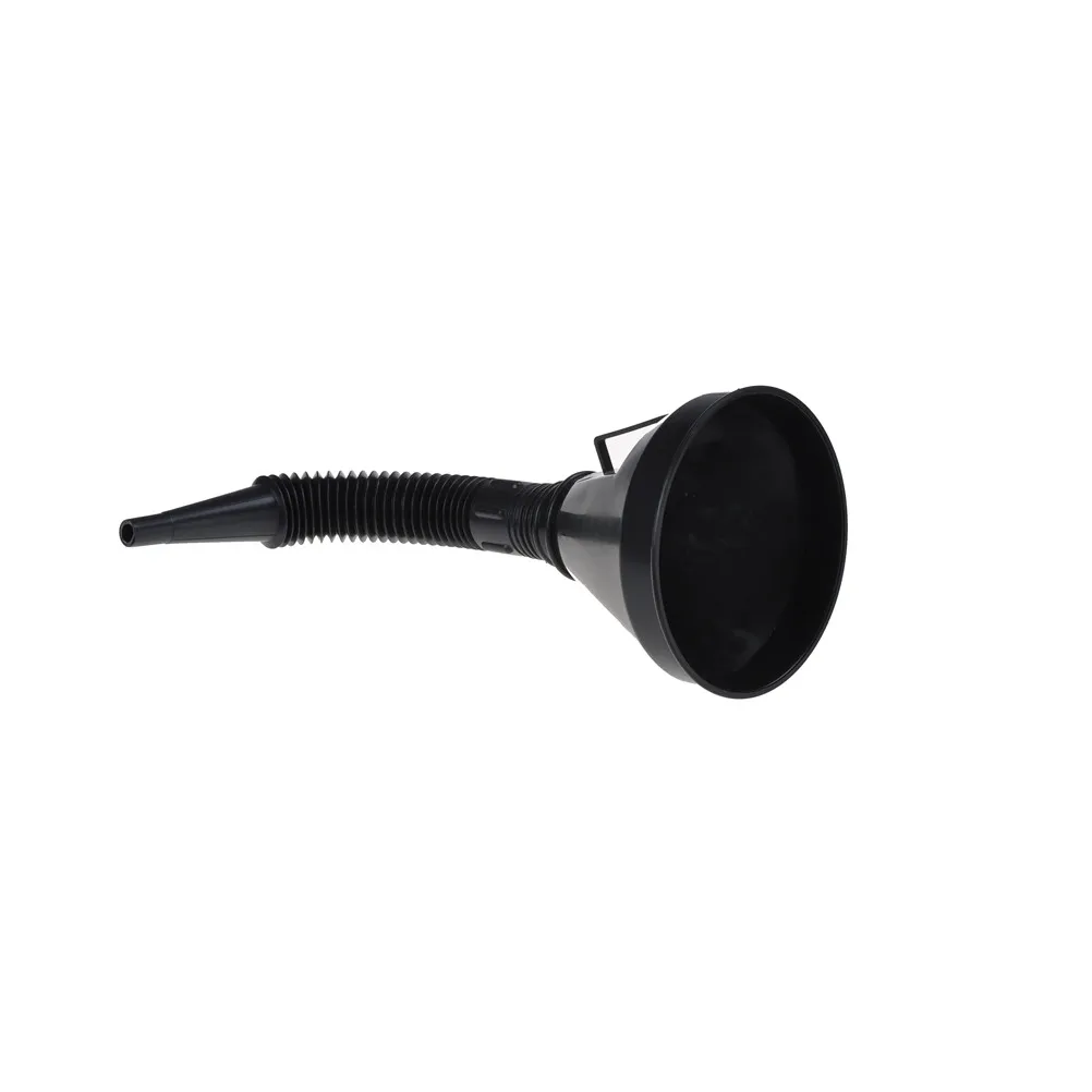 Black 2 In 1 Plastic Funnel Can Spout For Oil Water Fuel Petrol Diesel Gasoline