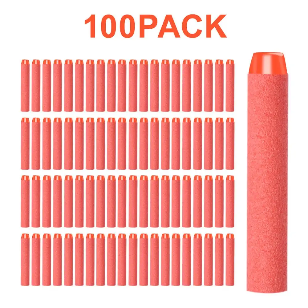 100PCS For Nerf Bullets Soft Hollow Hole Head 7.2cm Refill Darts Toy Gun Bullets for Kid Children Gift Toy Gun Accessories