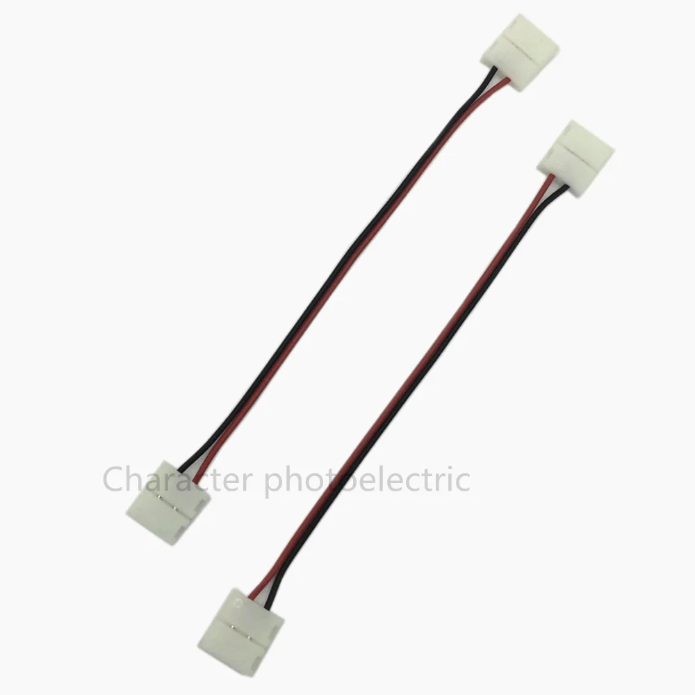 10 20 50pcs/lot,10mm 2pin LED strip connector wire for 5050,5630,5730 single color led strip, free solder connector wire free