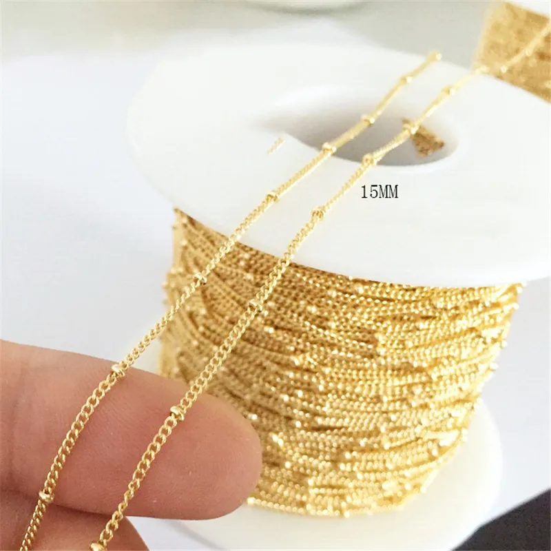 100% 14K Gold Filled Satellite Chain 1MM Chain Necklace Gold jewelry Minimalist Gold Filled Chain DIY Jewelry