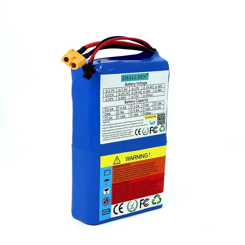 36V 10Ah Lithium Battery Pack 18650 10000mAh High rate 20A BMS for Balancing scooter E-bike lawn mower Aircraft carrier