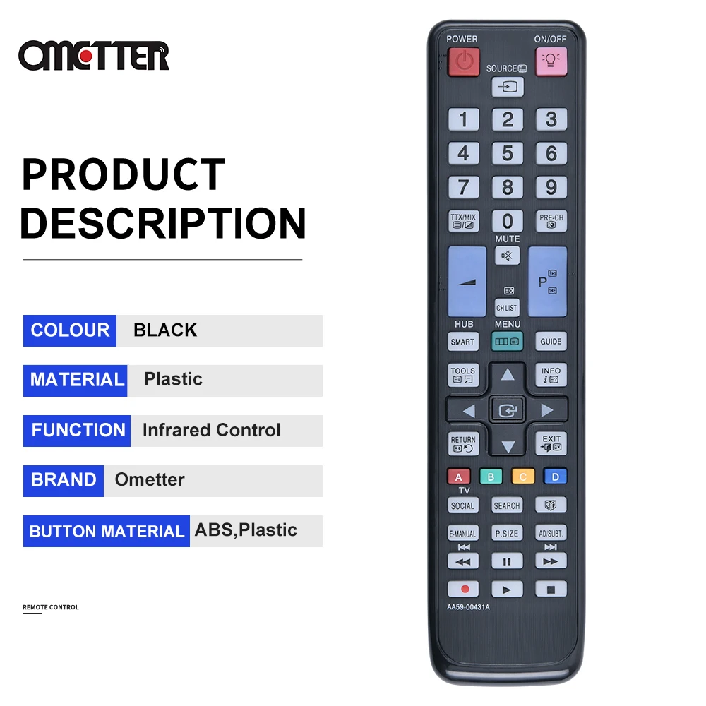 Cocok untuk Samsung Remote Control TV Pintar AA59-00431A PS51D8000 PS64D8000 UE40D7000 UE40D8000