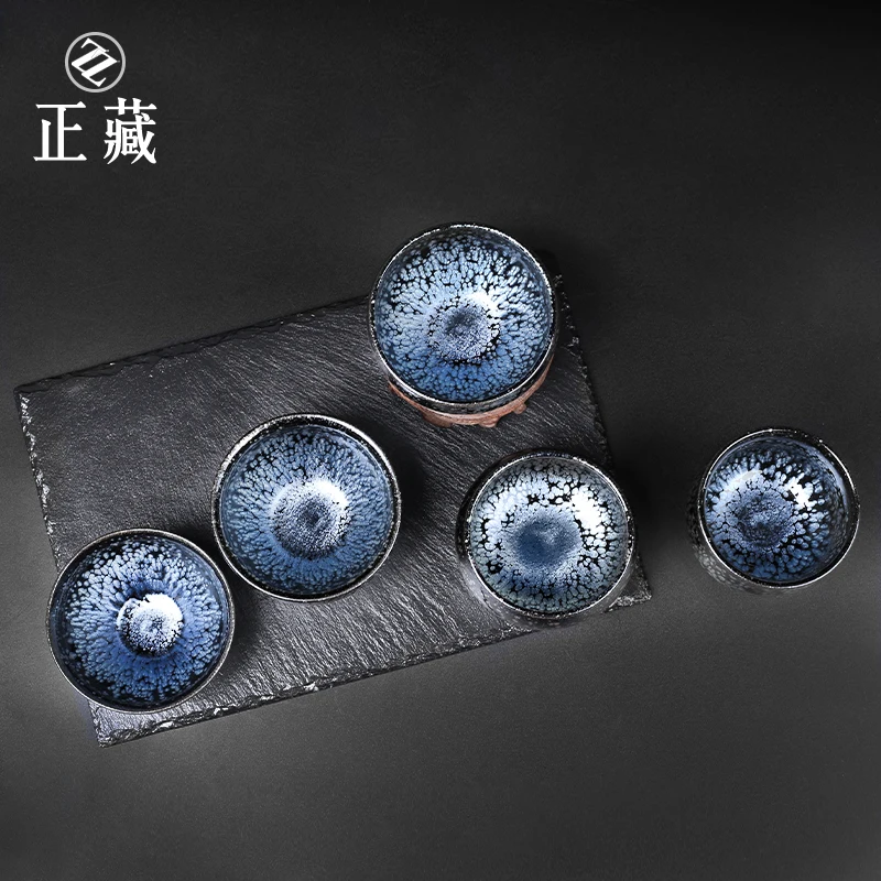 |Are hidden masters pure manual build light tea master cup silver ore iron tire black spot oil droplets ceramic cup