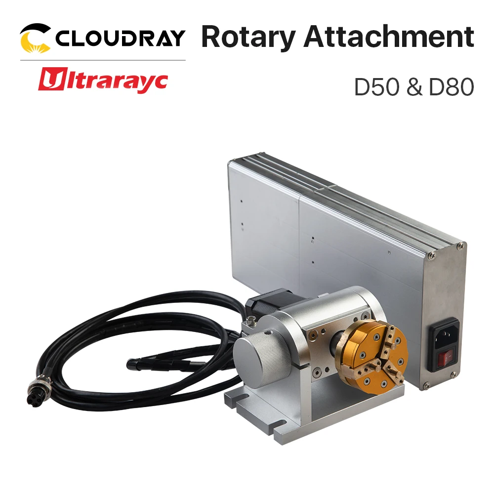 Ultrarayc Rotary Attachment D50 & D80 Rotary Gripper Fixture Chuck Claw Rotate Gig for Fiber laser marking machine