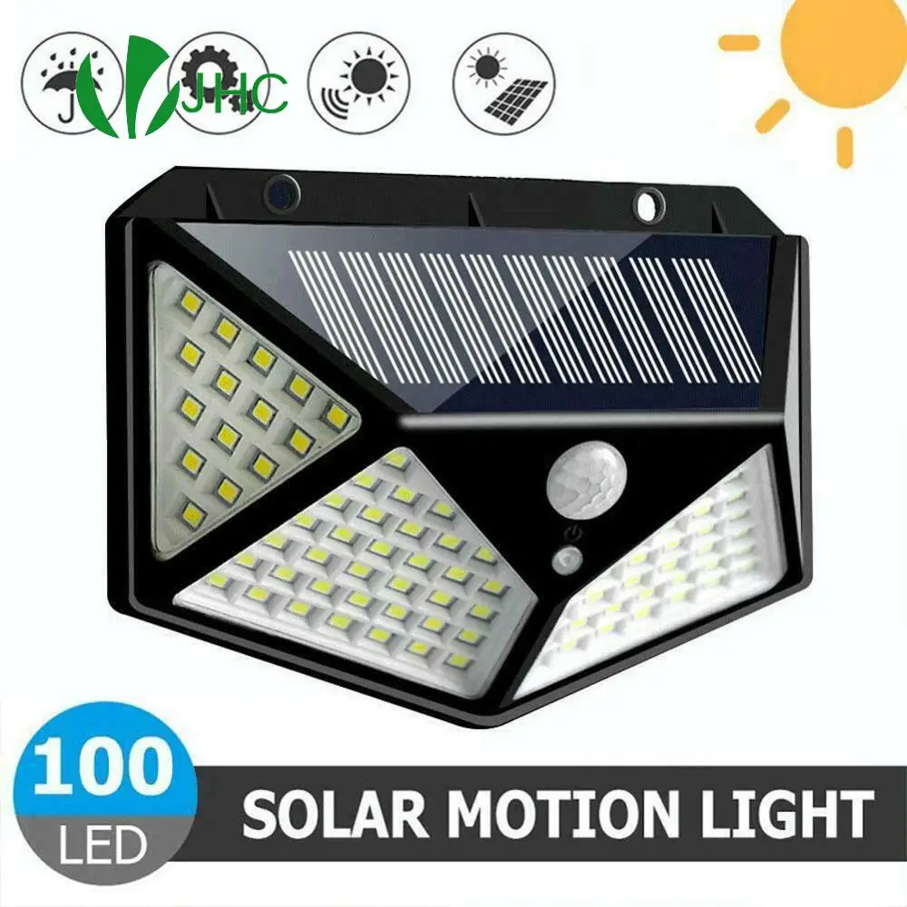 

100 Led Solar Light Outdoor Solar Wall Lamp LED Bulb IP65 PIR Motion Sensor Lampara Solar Lighting Garden Decoration Lights 20W