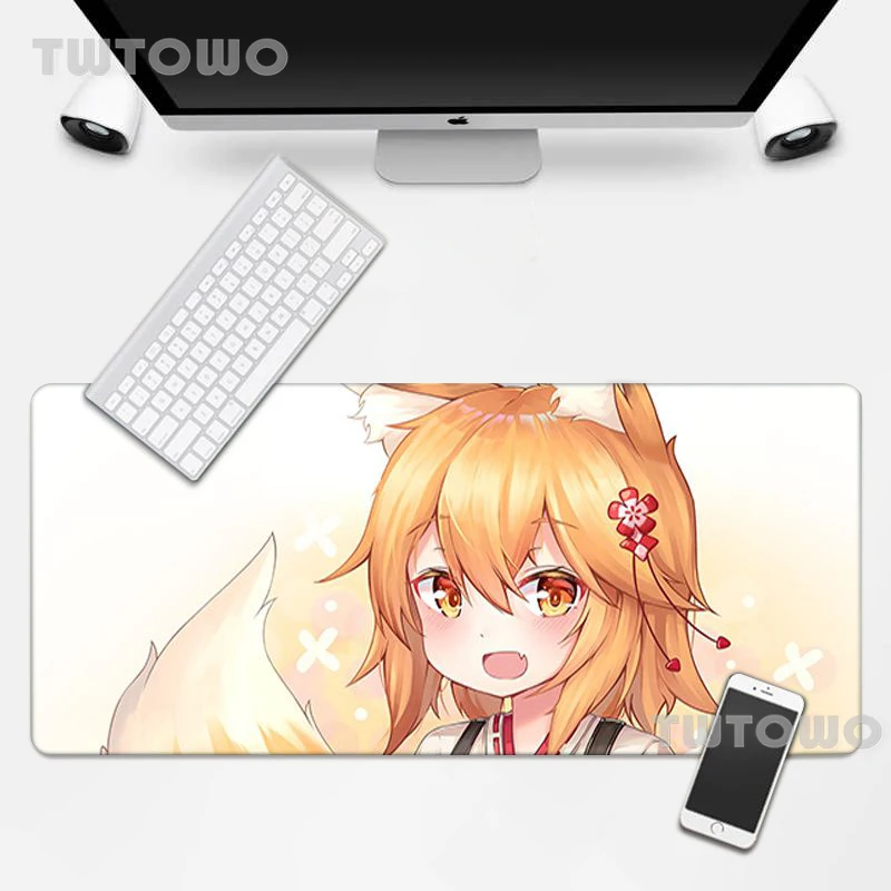 Anime Die Hilfreich Fuchs Senko Custom Skin Schreibtisch Matte Mauspads Mauspad Maus Matte Gamer Nicht-slip HD Custom PC schreibtisch Pad Hause