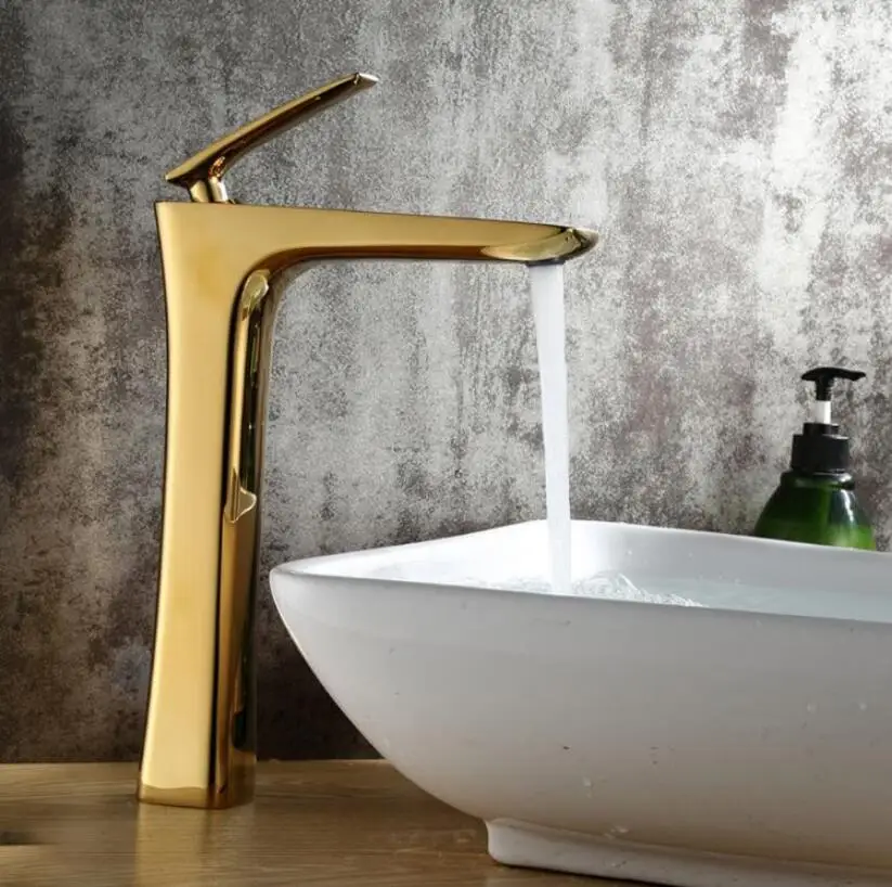 

Vidric Basin Faucet Gold Basin Mixer Brass Crane Bathroom Faucets Hot and Cold Water Mixer Tap Contemporary Mixer Tap torneira