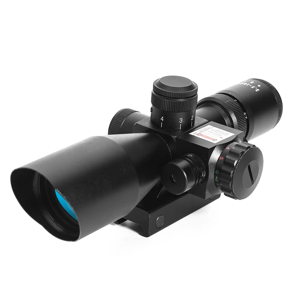 2.5-10X40 Riflescope Red Green Mil-dot Crosshair Air Gun Hunting Scope Illuminated Tactical Rifle Scope With Red Laser