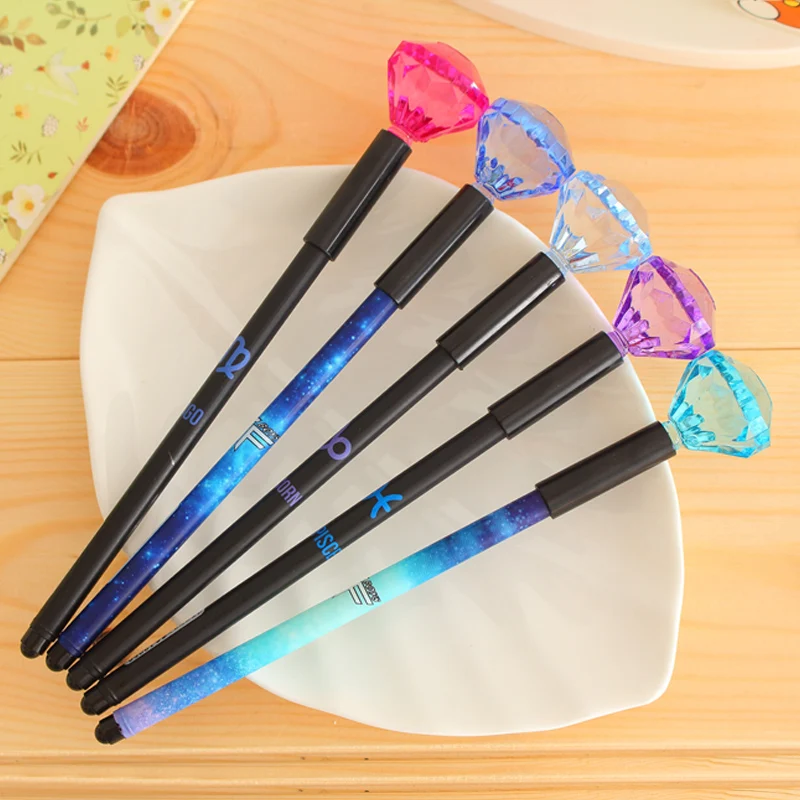 

5 Pcs Star Constellation large diamond head Gel Ink pen pen creative personality Stationery men and women students prizes