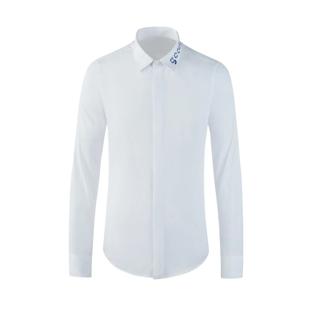 

Новинка Осень-зима 2021 модная мужская рубашка с длинным рукавом с принтом Европейская станция Модная брендовая рубашка мужская классическая рубашка