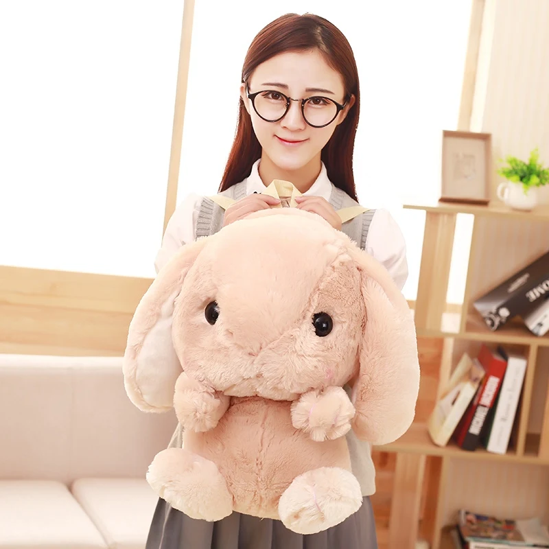 Long Ear Rabbit Plush Bag Cute Doll KawaiiShoulder Backpack Crossbody Bag Coin Purse Messenge Bags Plush Toy Girls Gift