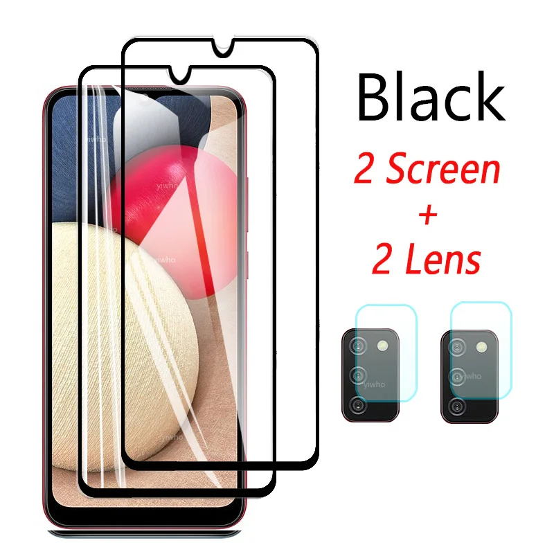 4 In 1 Screen Protector for Samsung Galaxy A02S Glass A025 Tempered Glass Protective Phone Camera Film for Samsung A02S