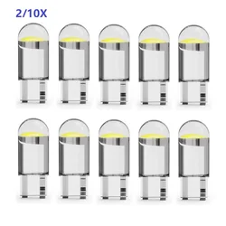 10pcs T10 W5W 194 12V LED Bulb White Yellow Red Ice Blue Green Pink Auto Lamp for Car Interior Dome Side Parking Light DC12V