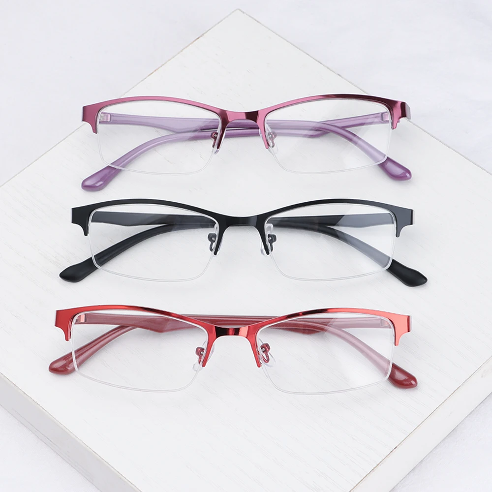 Metal Half Frame Myopia Glasses Women Men Ultralight Optical Prescription Eyeglasses Ladies Short-sighted Eyewear  -1.0 To -4.0