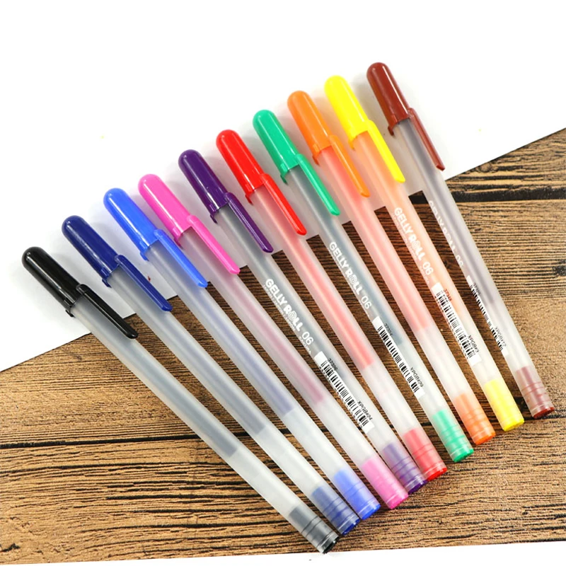 5/10/12 Pcs SAKURA Sunshine Neutral Pen 3D Painting Pastel Shining Cartoon Art Painting Neutral Pen Set Combination