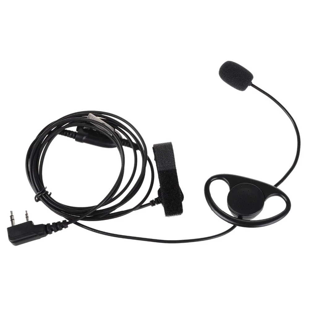 

New D-Shape PTT Earpiece Headset with boom Mic PTT for Kenwood Baofeng UV5R BF-888S bf-777s TYT Two Way Radio