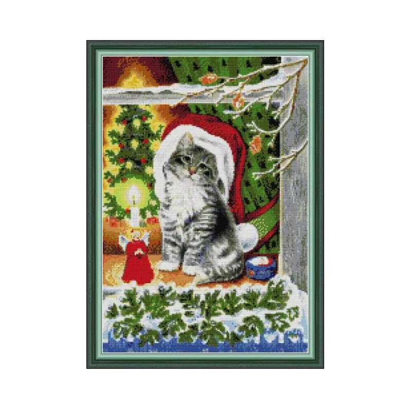 Bears Christmas Stocking Stamped Cross Stitch Kits DMC 14CT 11CT Printed Canvas Embroidery Kit for Needlework Sets DIY Hand Arts