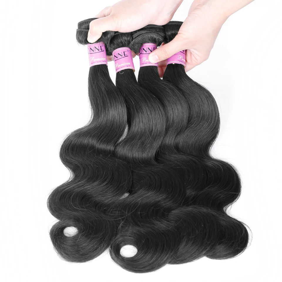 YVONNE Body Wave Virgin Hair 3 Bundles Brazilian Hair Weave Bundles 100% Human Hair Natural Color