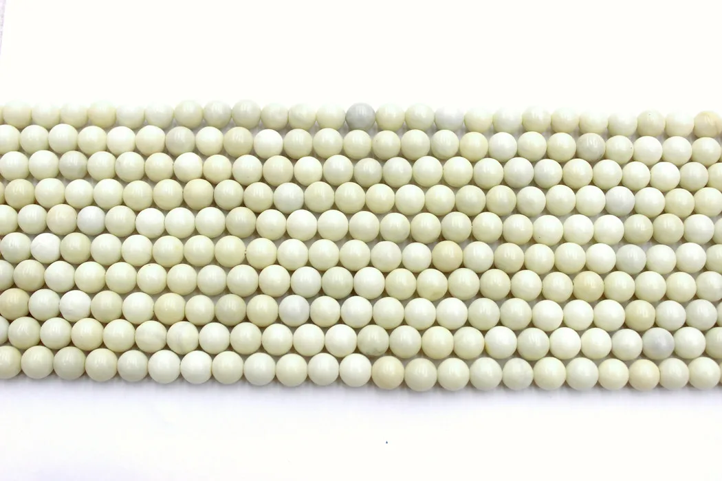 Natural Ivory Jade Stone Round Loose Beads Strand 6/8/10/12MM For Jewelry DIY Making Necklace Bracelet