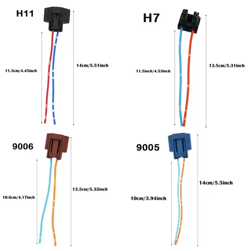 Imagen 2 del producto Adaptador LED hembra Original para coche, enchufes de arnés de cableado, Conector de cable para faros antiniebla, 1 unidad, 9005, 9006, H7, H1, H11