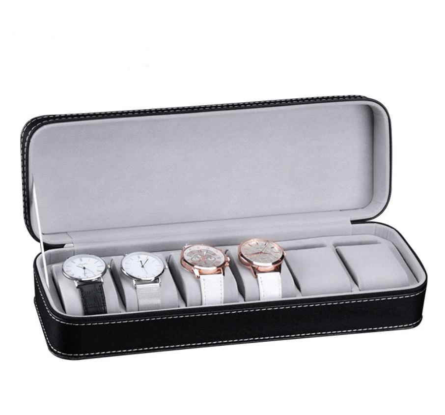 6/10/12 Slot Watch Box Portable Travel Zipper Case Collector Storage Jewelry Storage Box