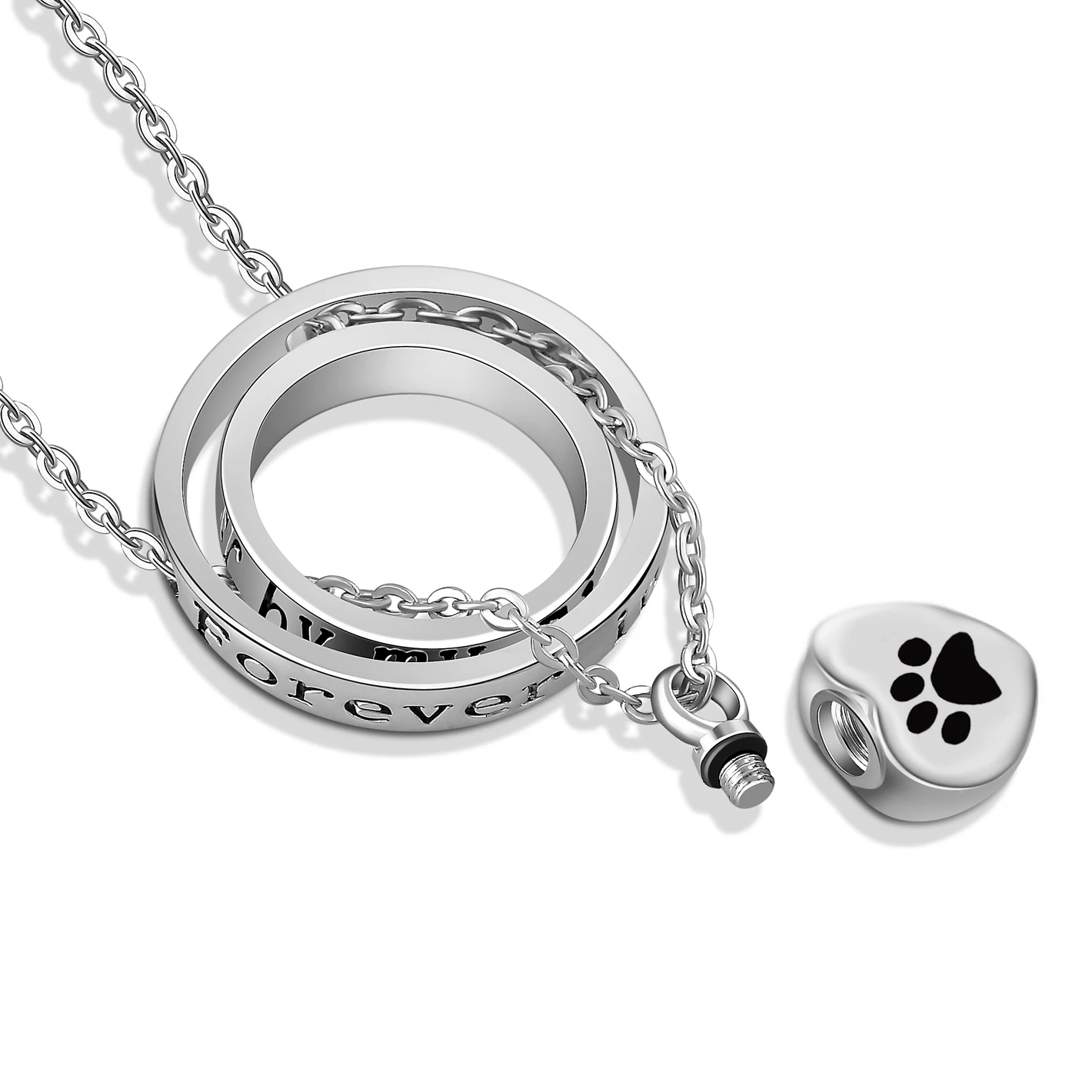 No Longer By My Side,Forever In My Heart Cremation Jewelry Stainless Steel Heart Urn Necklace Ashes For Human/Pet