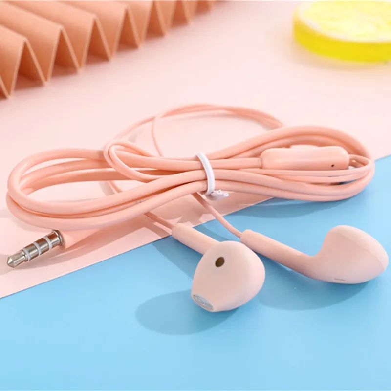 

100 Pcs Portable Small Headphones 3.5mm In-ear Earphones Fashion Colors With Mic for Phone Xiaomi MP3 mp4