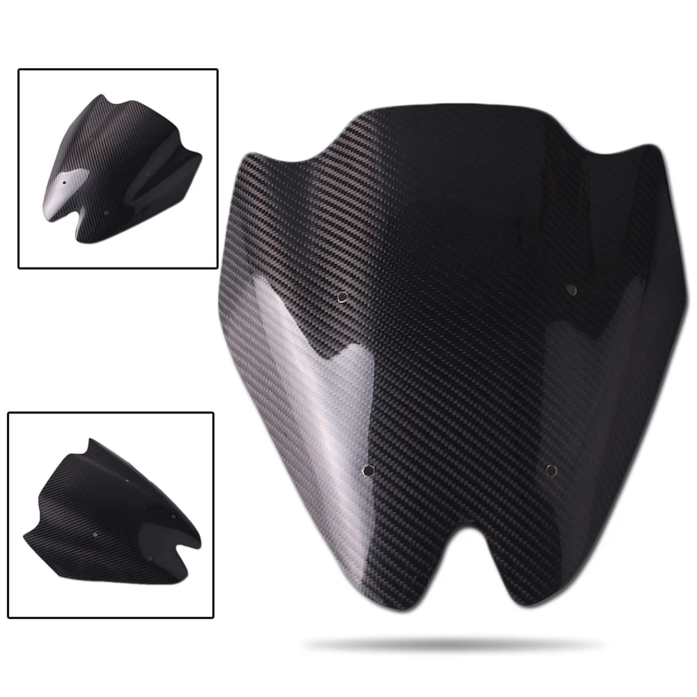 Z1000 Motorbike Windshield Double Bubble Windscreen Carbon Fiber Replacement For Kawasaki Z 1000 2011 2012 2013 2014