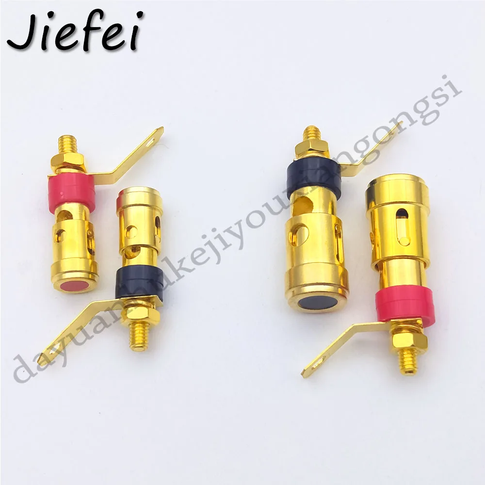 10-100Pcs Gold Plated 2mm/4mm L Banana Audio Plug Jack Socket Connector Amplifier Terminal Spring Loaded Press Type Binding Post