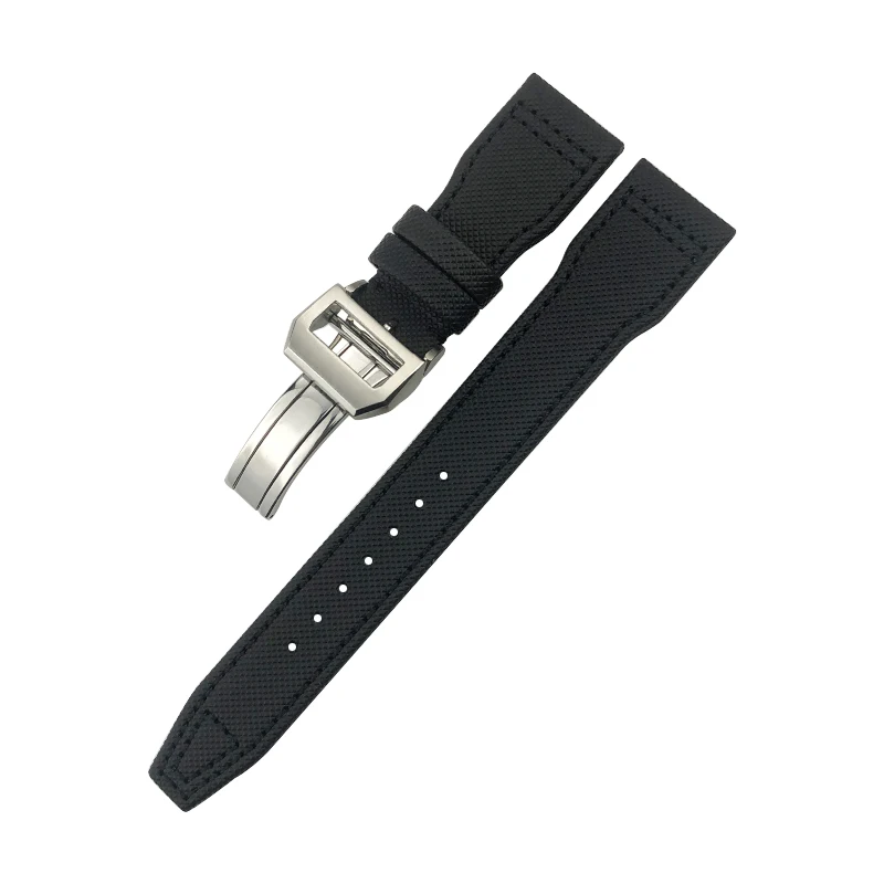 Nylon Leather Watchband 20mm 21mm 22mm Fit for IWC Le Petit Prince Big Pilot TOP GUN IW3777 Black Sport Fiber Canvas Watch Strap