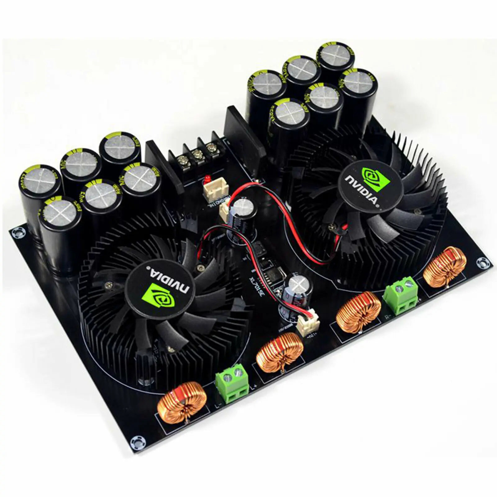 TDA8954 420W+420W Class D digital power amplifier board with fan cooling