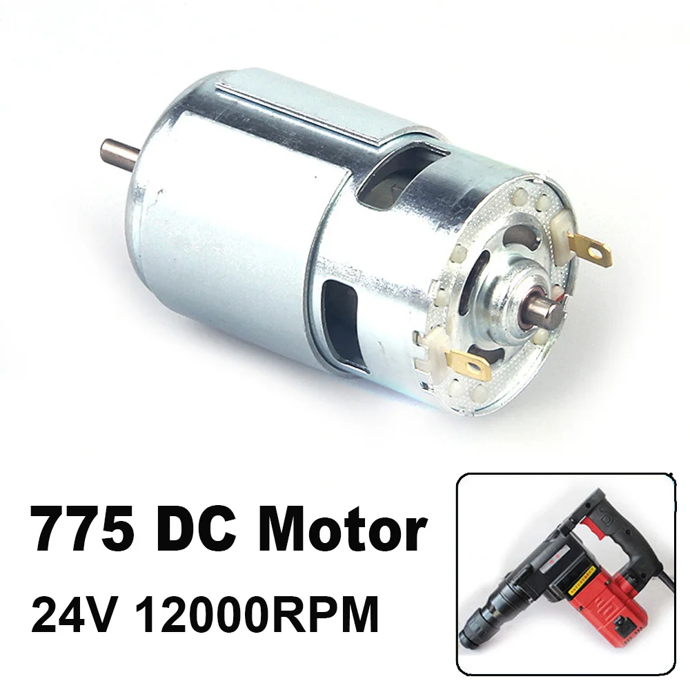 775 DC Motor 12V 24V 12000RPM Large Torque Micro Motor with Double Ball Bearing for Power Tools Vacuum Cleaners Fans DIY Toys